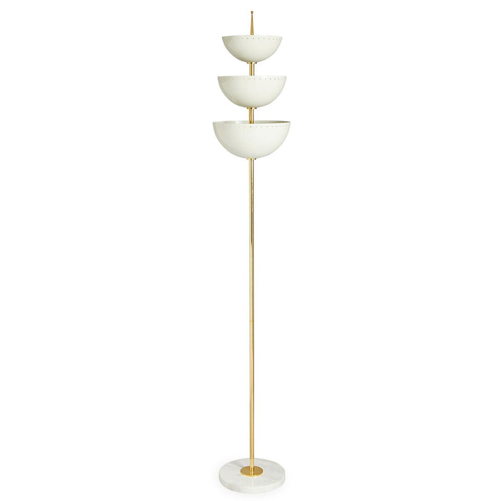Lisbon Torchiere Floor Lamp - Brass & Ivory Design Maven 1