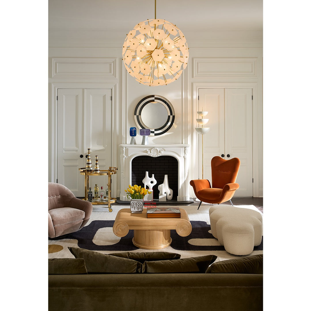 Lisbon Torchiere Floor Lamp - Brass & Ivory Design Maven 5