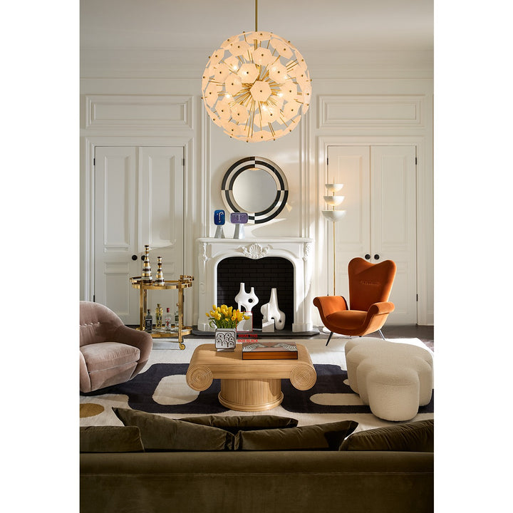 Lisbon Torchiere Floor Lamp - Brass & Ivory Design Maven 5