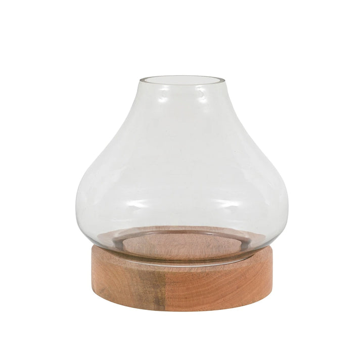 Mango Wood Hurricane Candle Holder