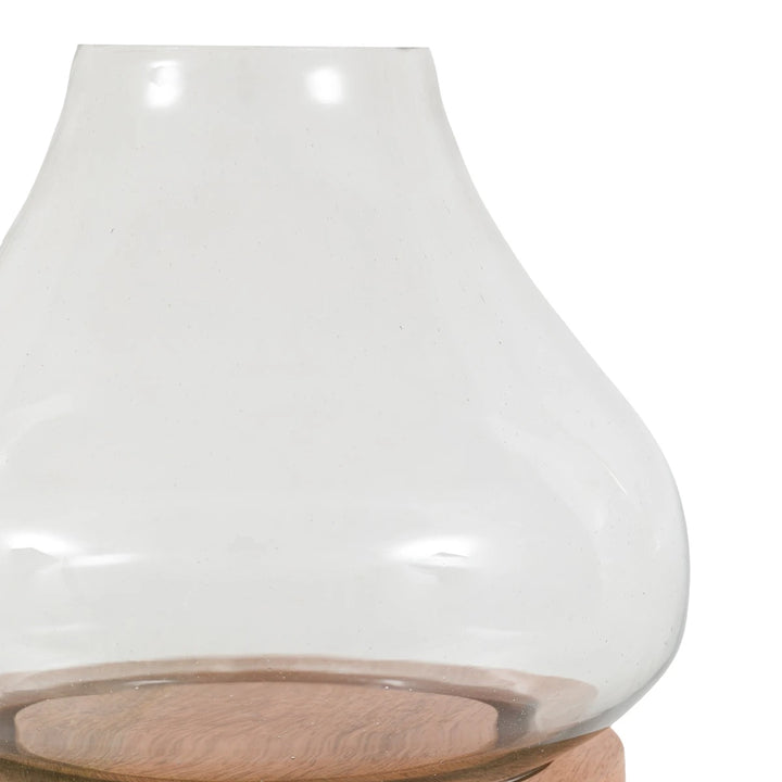 Mango Wood Hurricane Candle Holder