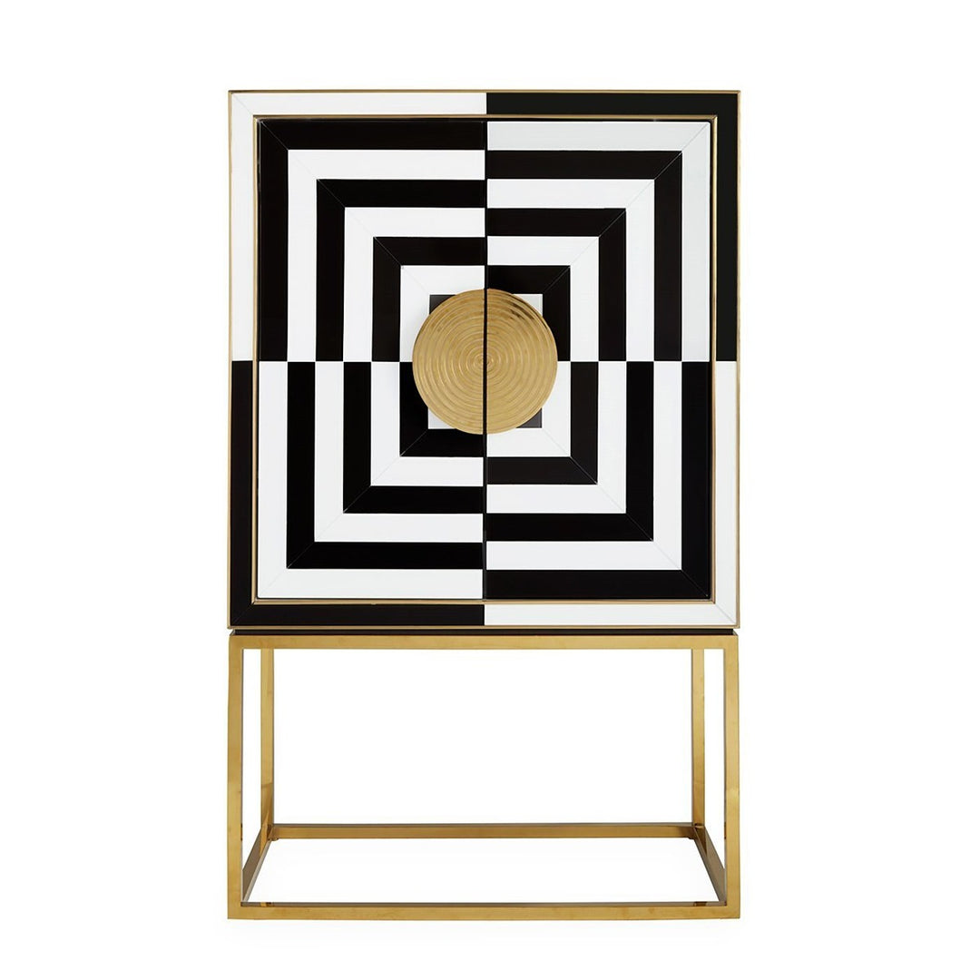 Op Art Bar Cabinet - Black & White Design Maven 1