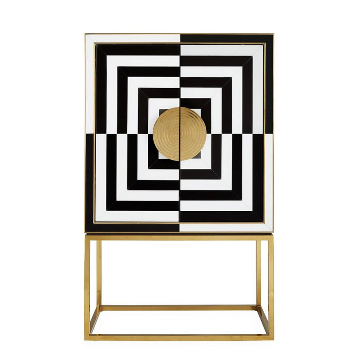 Op Art Bar Cabinet - Black & White Design Maven 1