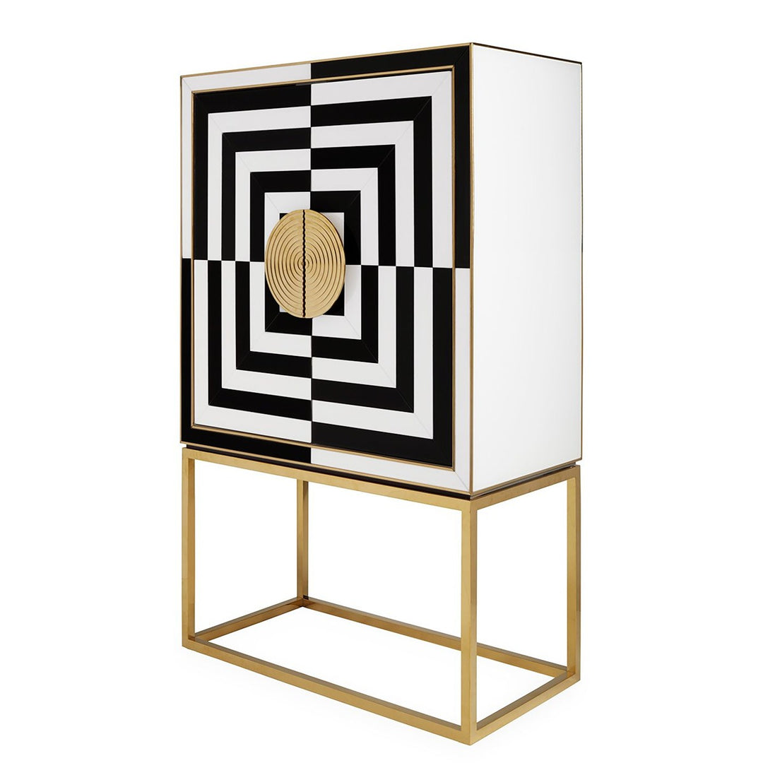 Op Art Bar Cabinet - Black & White Design Maven 7