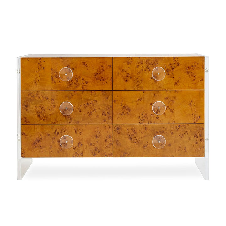 Bond Six-Drawer Dresser - Burled Mappa Wood Design Maven 1