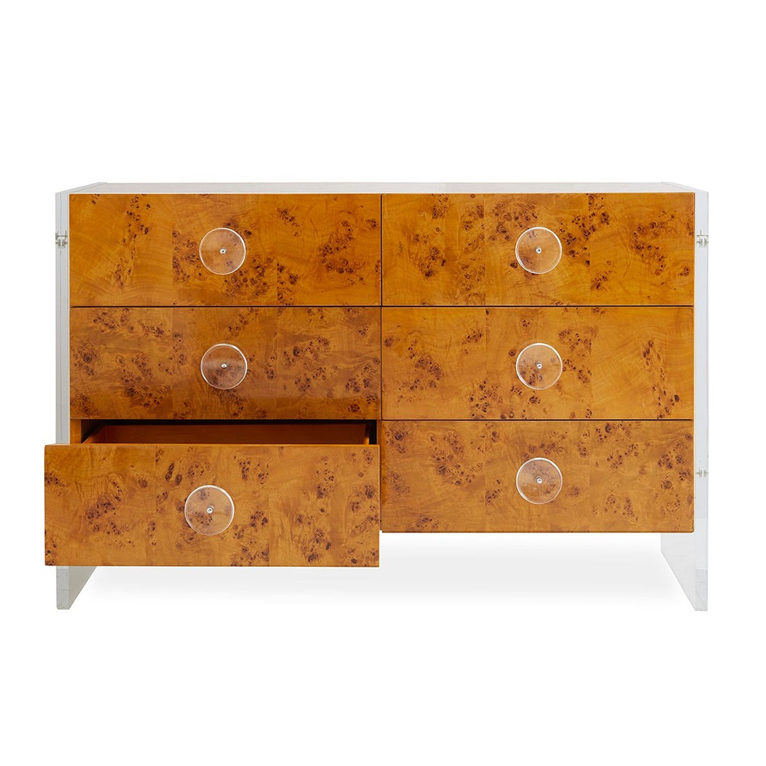 Bond Six-Drawer Dresser - Burled Mappa Wood Design Maven 3