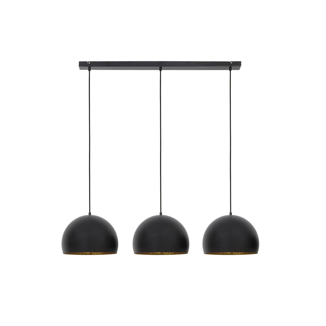 Jaicey 3 Light Pendant Light - Matte Black & Gold Light & Living 1