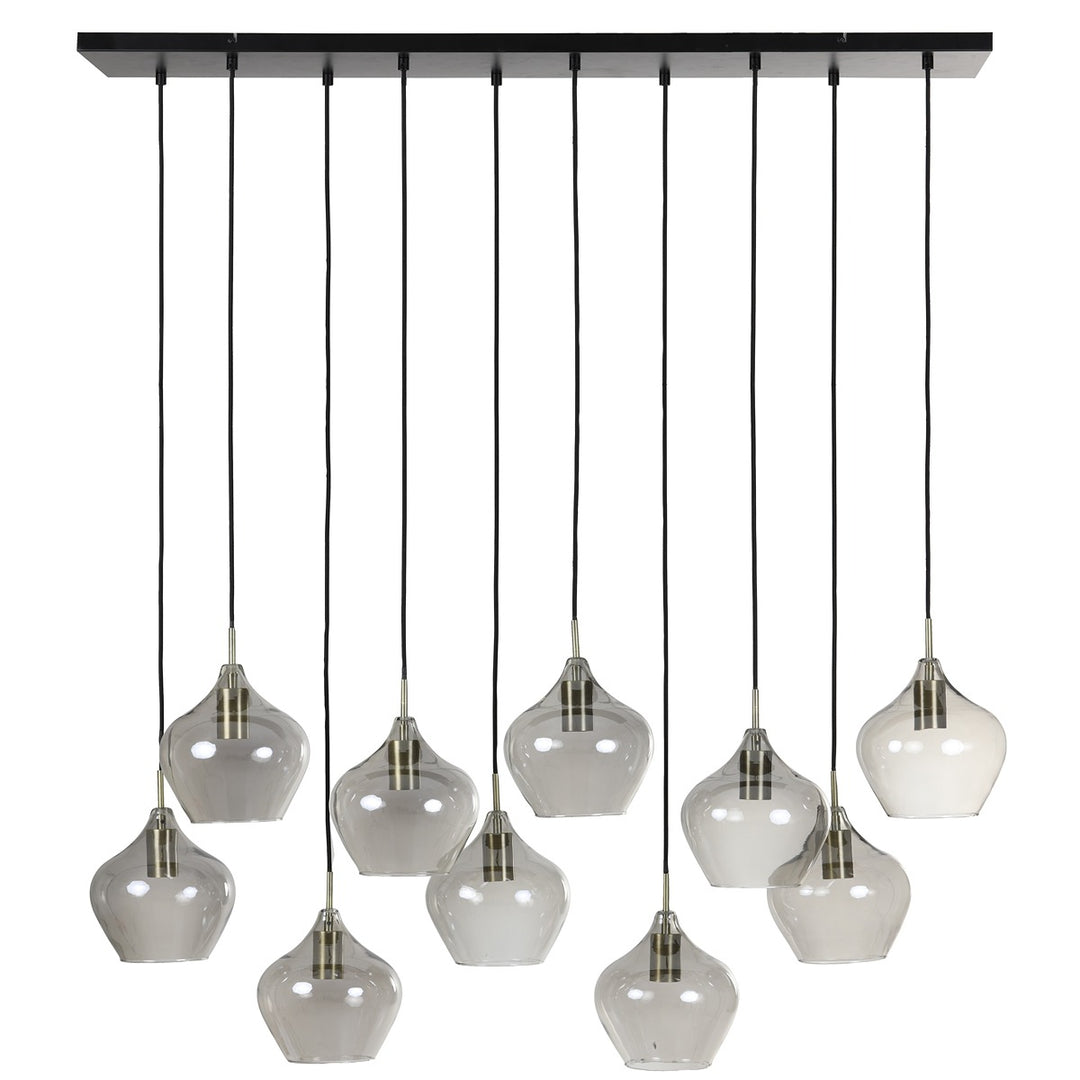 Rakel 10 Pendant Light - Antique Bronze & Smoked Glass Light & Living 3