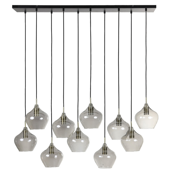Rakel 10 Pendant Light - Antique Bronze & Smoked Glass Light & Living 3