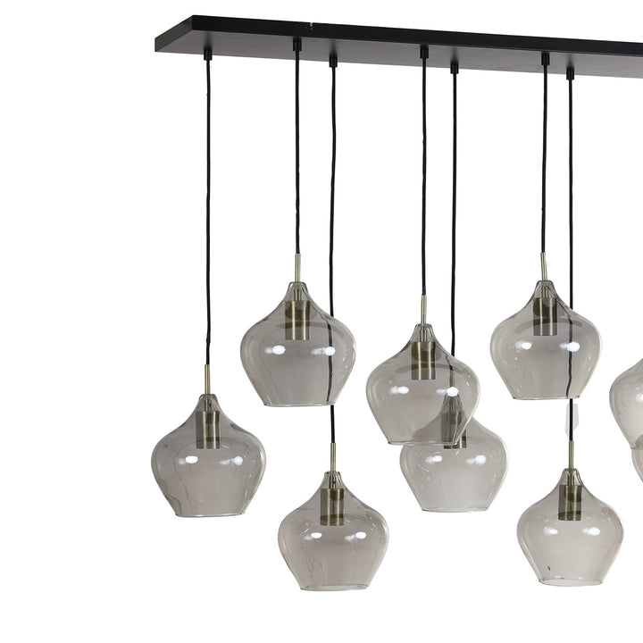 Rakel 10 Pendant Light - Antique Bronze & Smoked Glass Light & Living 4