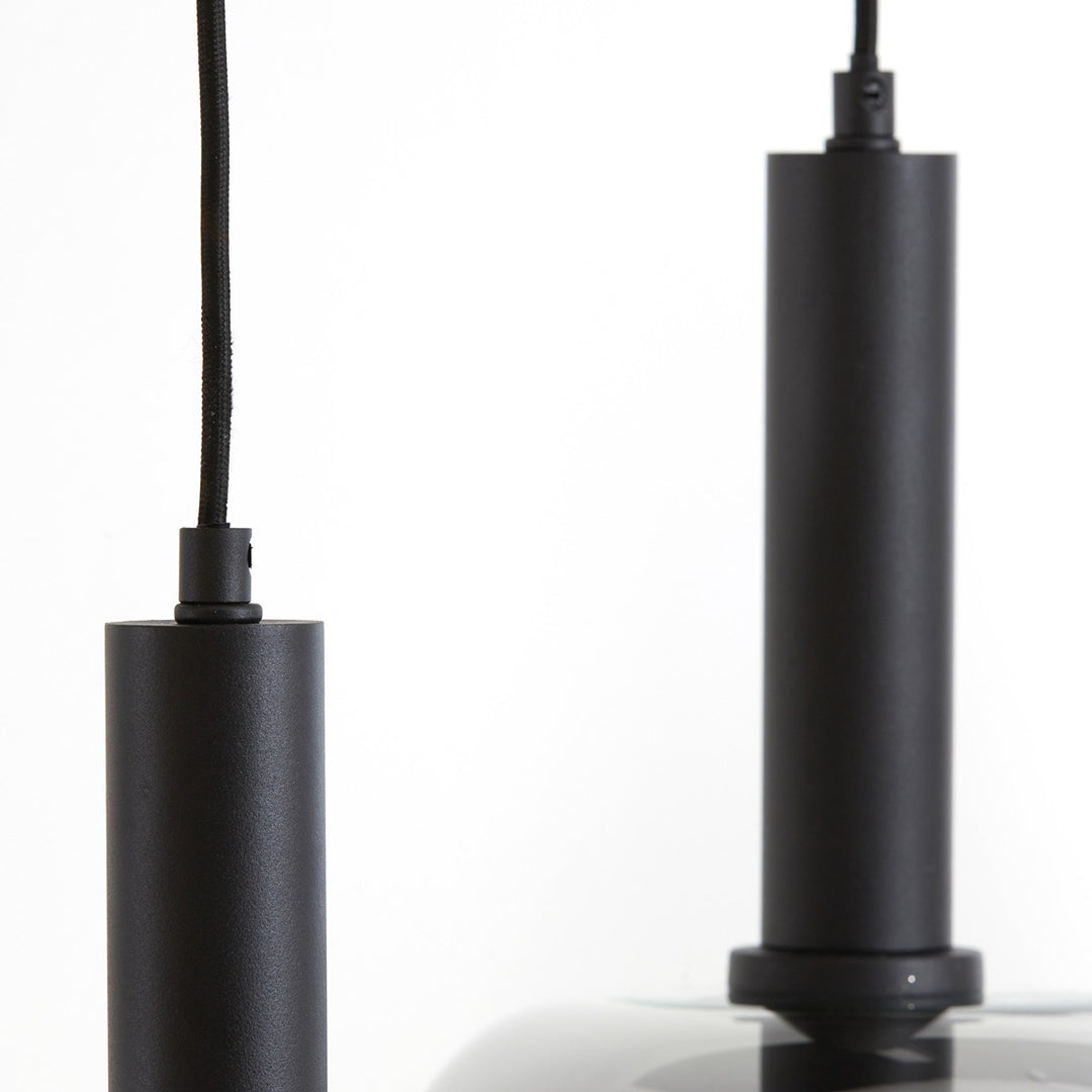Lekar 5 Light Pendant Light - Black & Smoked Glass Light & Living 2