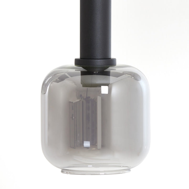 Lekar 5 Light Pendant Light - Black & Smoked Glass Light & Living 6
