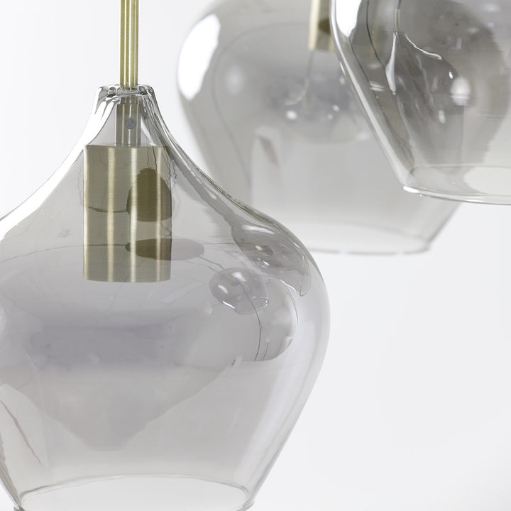 Rakel 5 Pendant Light - Antique Bronze & Smoked Glass Light & Living 5