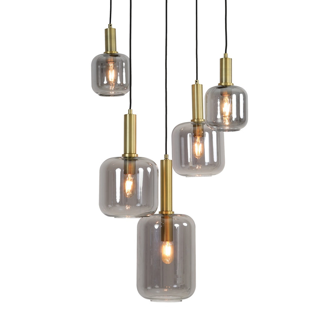 Lekar 5 Pendant Light - Antique Bronze & Smoked Glass Light & Living 3