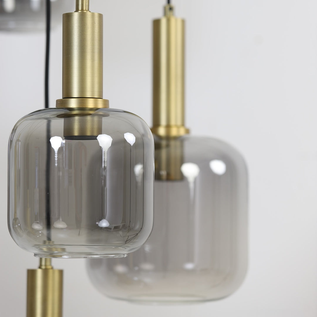 Lekar 5 Pendant Light - Antique Bronze & Smoked Glass Light & Living 6
