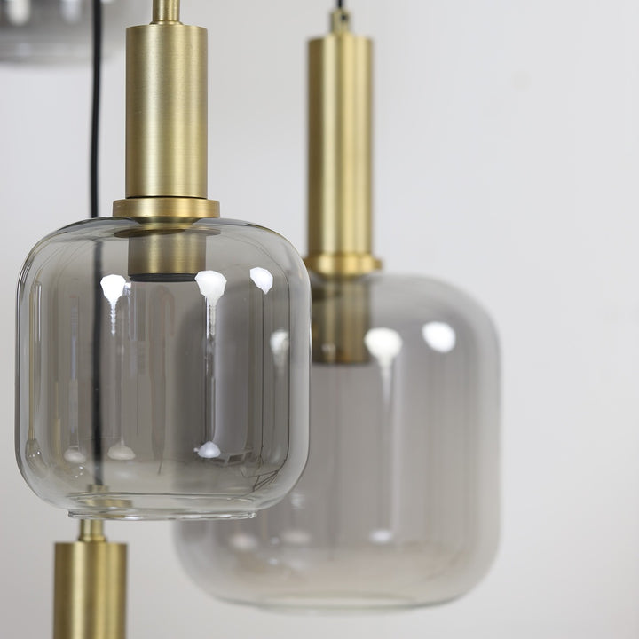 Lekar 5 Pendant Light - Antique Bronze & Smoked Glass Light & Living 6