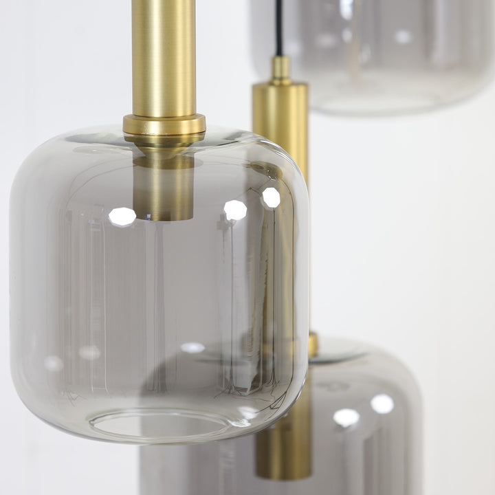 Lekar 5 Pendant Light - Antique Bronze & Smoked Glass Light & Living 8