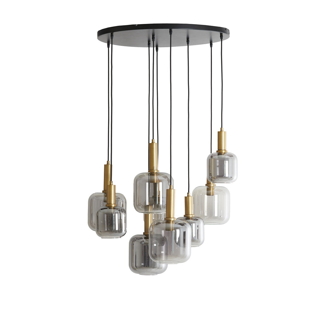 Lekar 9 Pendant Light - Antique Bronze & Smoked Glass Light & Living 1
