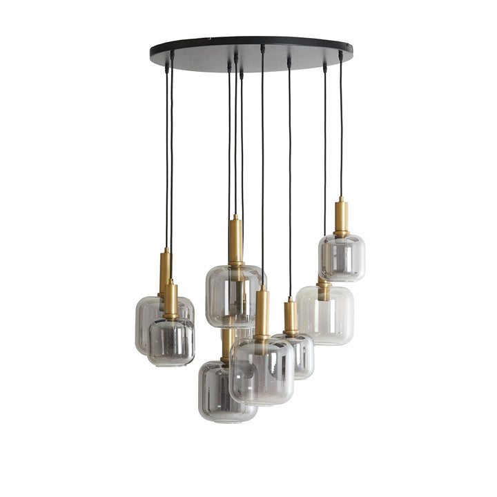 Lekar 9 Pendant Light - Antique Bronze & Smoked Glass Light & Living 1