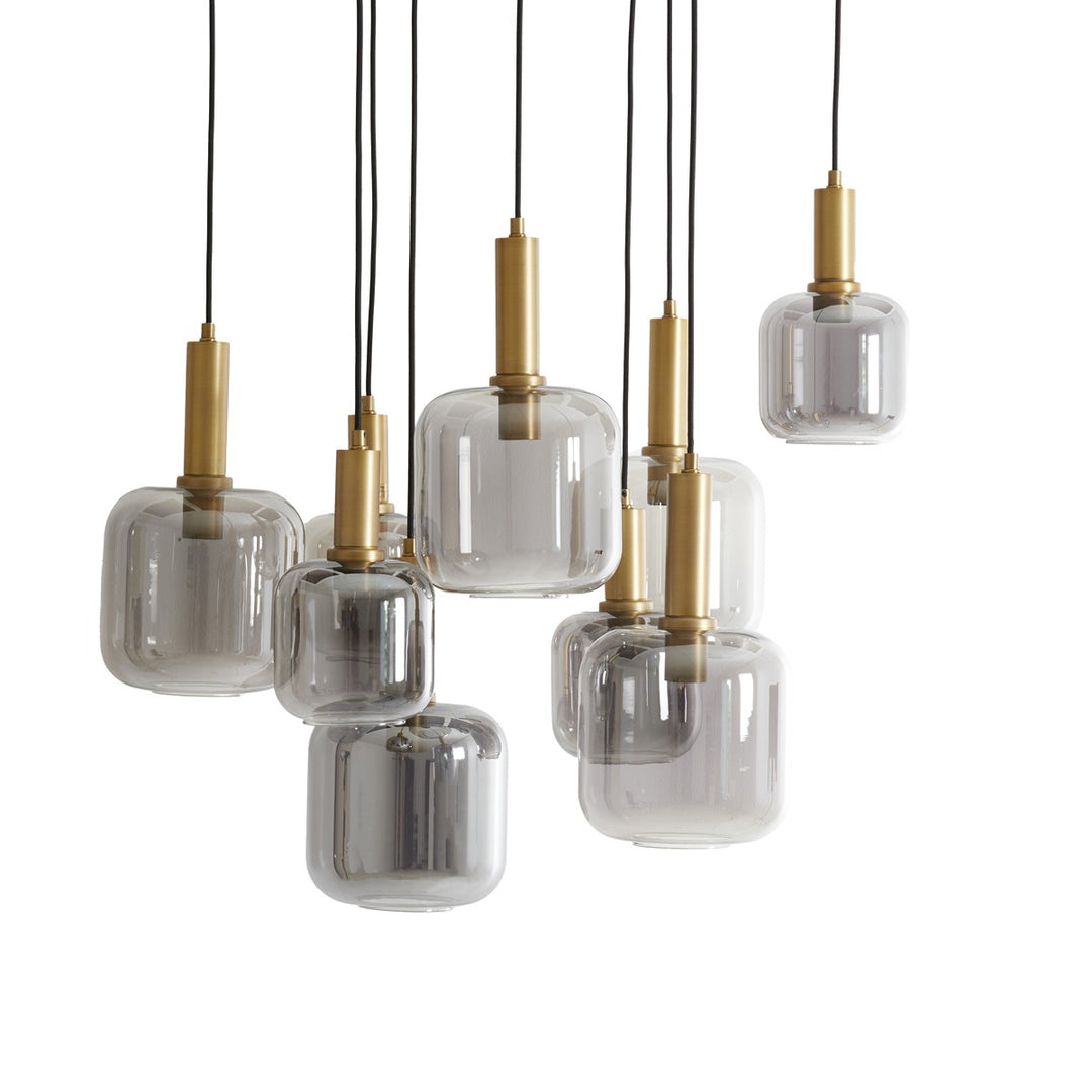 Lekar 9 Pendant Light - Antique Bronze & Smoked Glass Light & Living 2