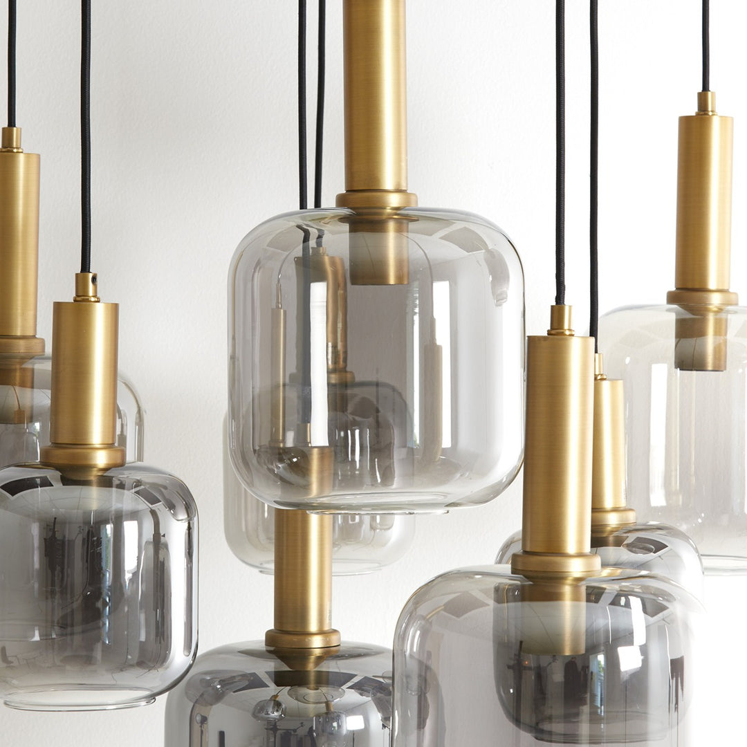 Lekar 9 Pendant Light - Antique Bronze & Smoked Glass Light & Living 3