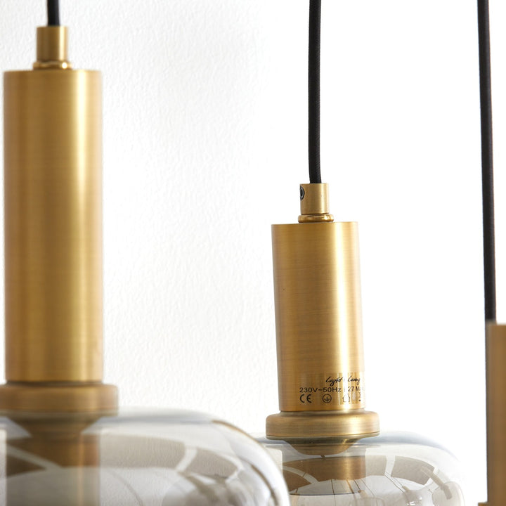 Lekar 9 Pendant Light - Antique Bronze & Smoked Glass Light & Living 8