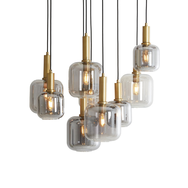 Lekar 9 Pendant Light - Antique Bronze & Smoked Glass Light & Living 9