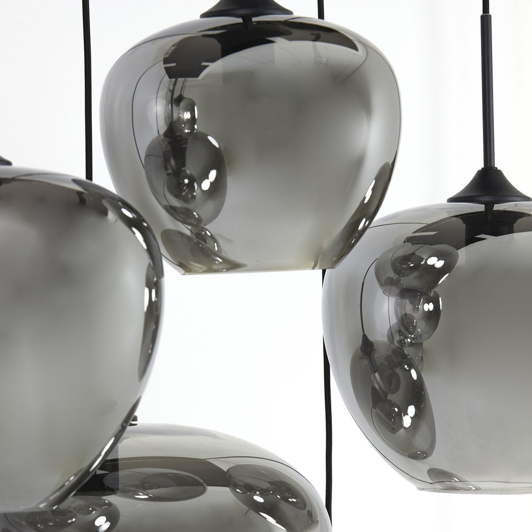 Mayson Pendant Light - Matte Black & Smoked Glass Light & Living 3