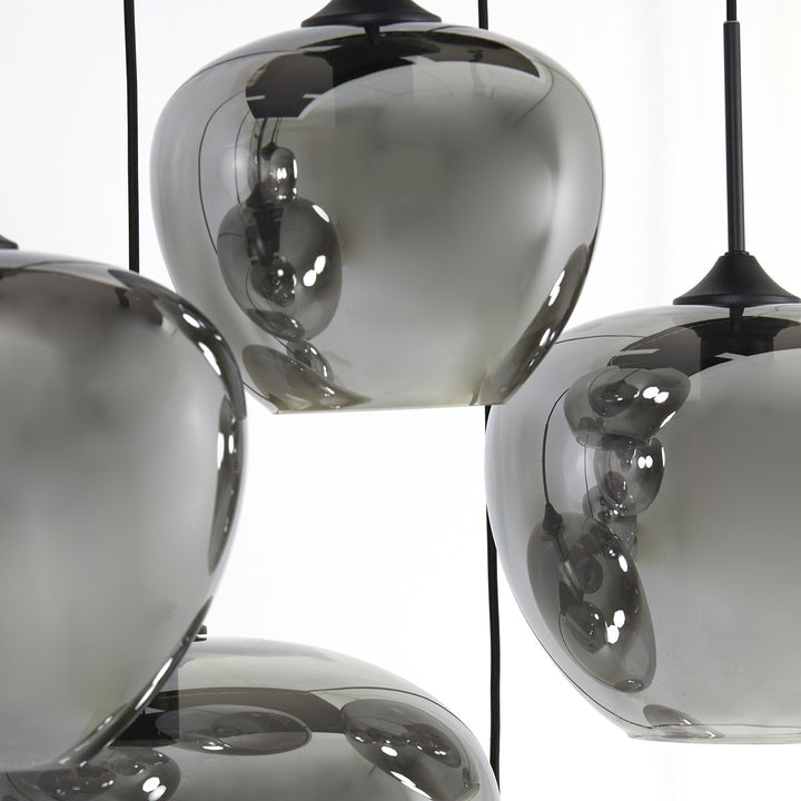 Mayson Pendant Light - Matte Black & Smoked Glass Light & Living 3