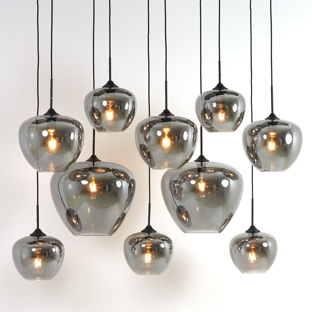 Mayson Pendant Light - Matte Black & Smoked Glass Light & Living 12