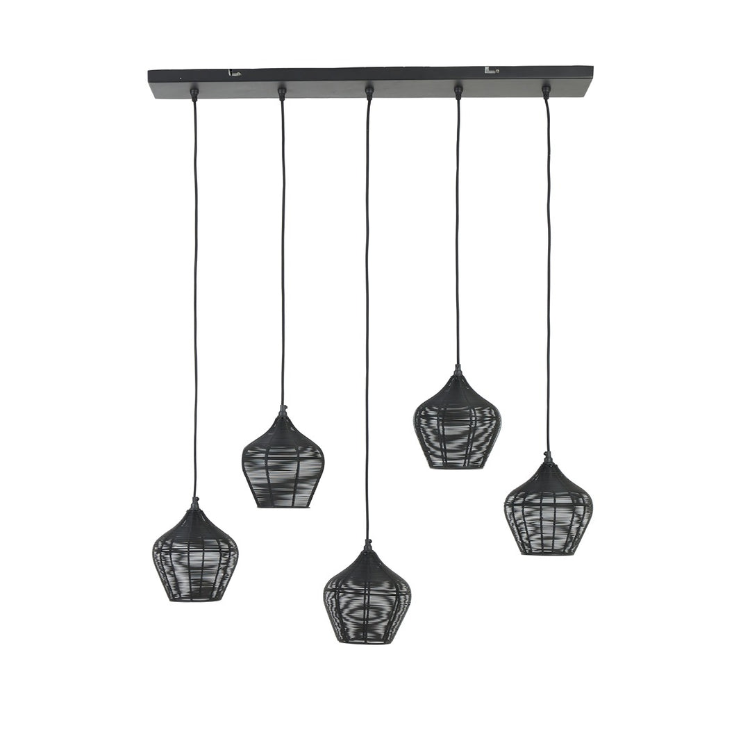 Alvaro 5 Light Pendant Light - Matte Black Light & Living 1