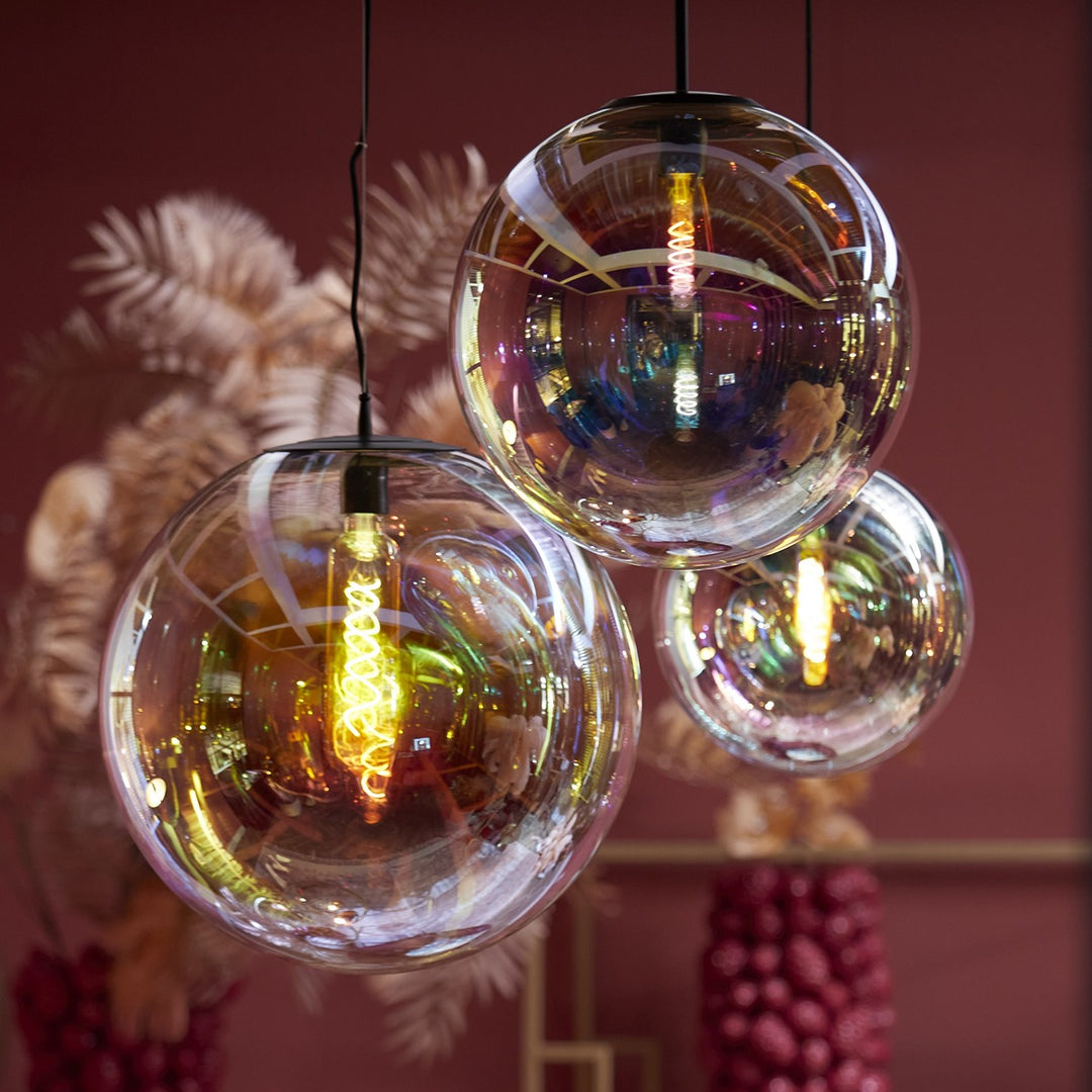 Medina Pendant Light - Black & Rainbow Glass Light & Living 2