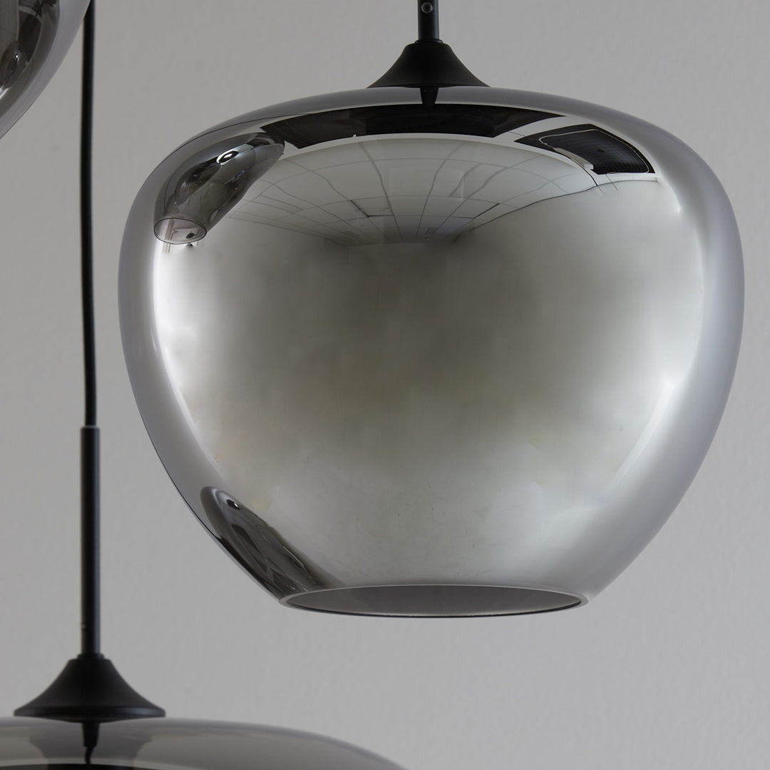 Mayson 3 Light Pendant Light - Matte Black & Smoked Glass Light & Living 3