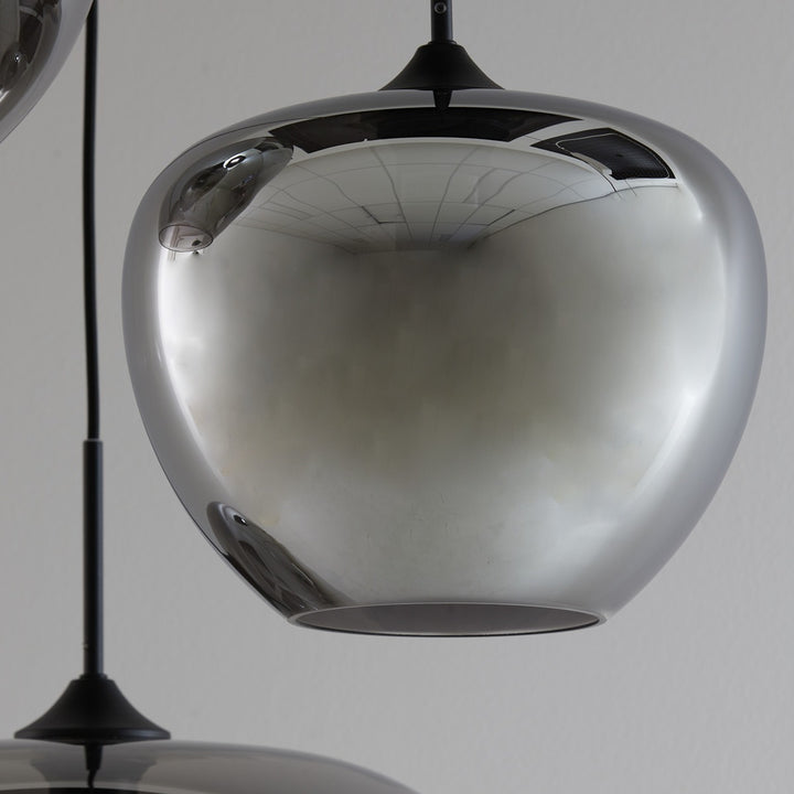 Mayson 3 Light Pendant Light - Matte Black & Smoked Glass Light & Living 3
