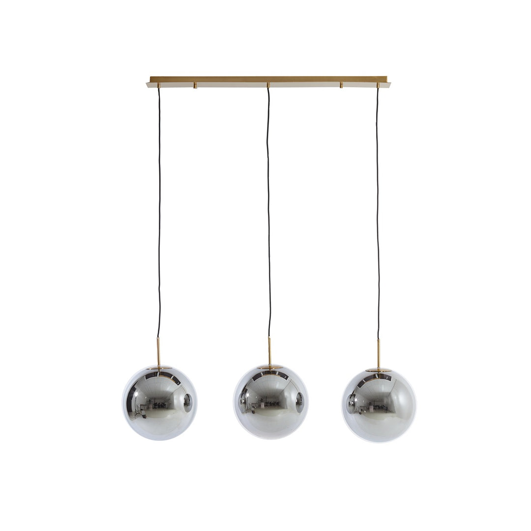 Medina 3 Light Pendant Light - Gold & Smoked Glass Light & Living 1