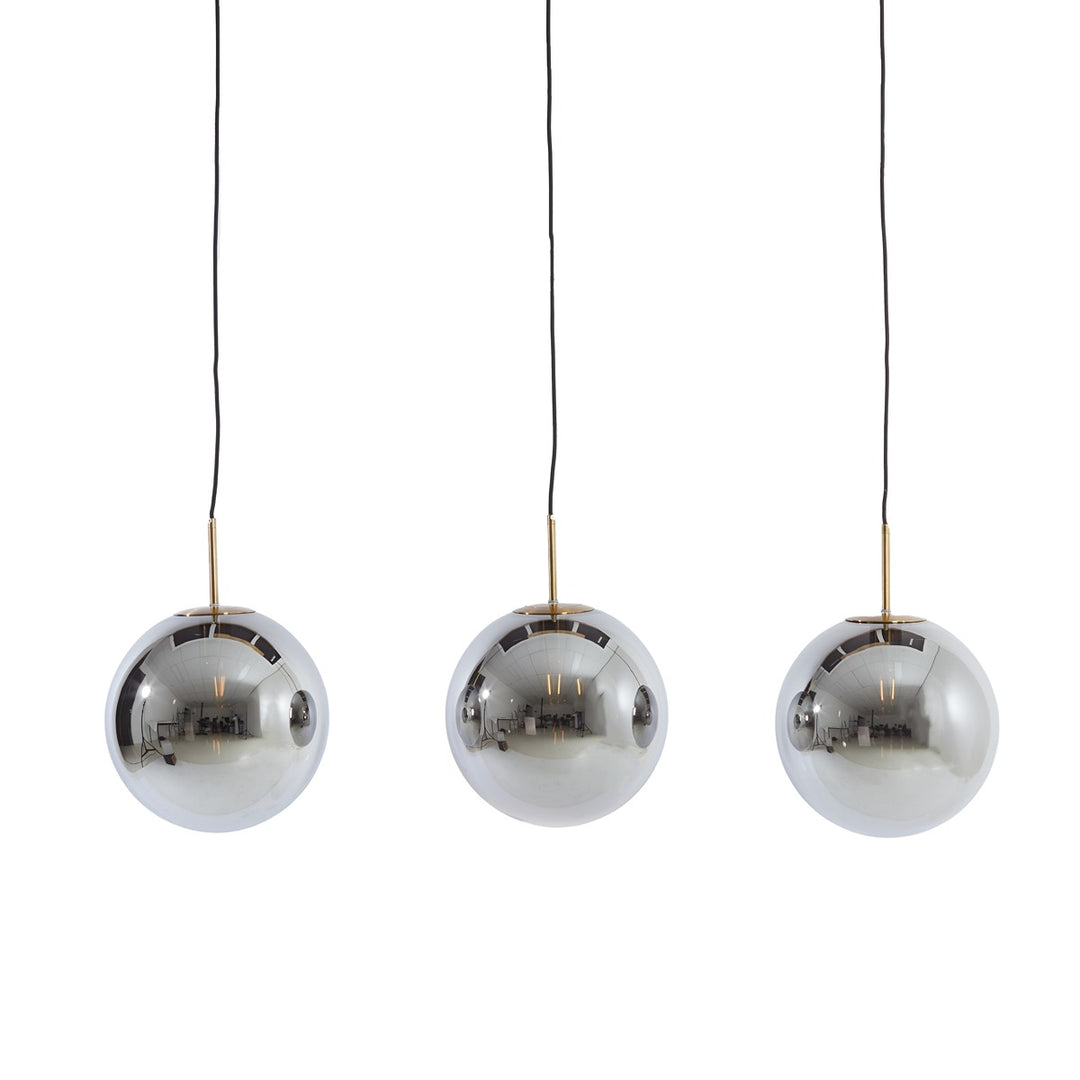 Medina 3 Light Pendant Light - Gold & Smoked Glass Light & Living 7