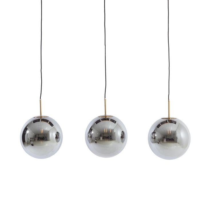 Medina 3 Light Pendant Light - Gold & Smoked Glass Light & Living 7