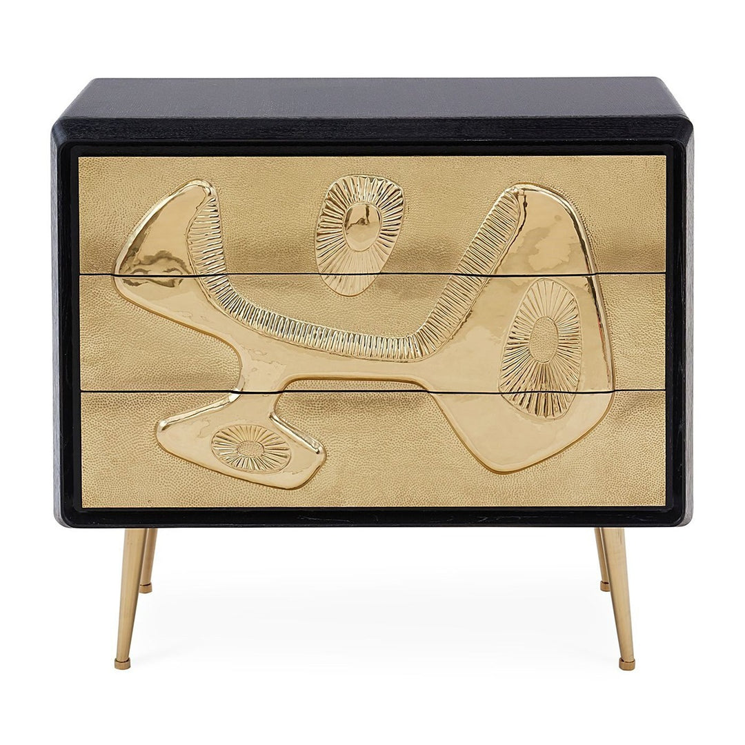 Reform 3 Drawer Chest of Drawers - Brass & Black Design Maven 1