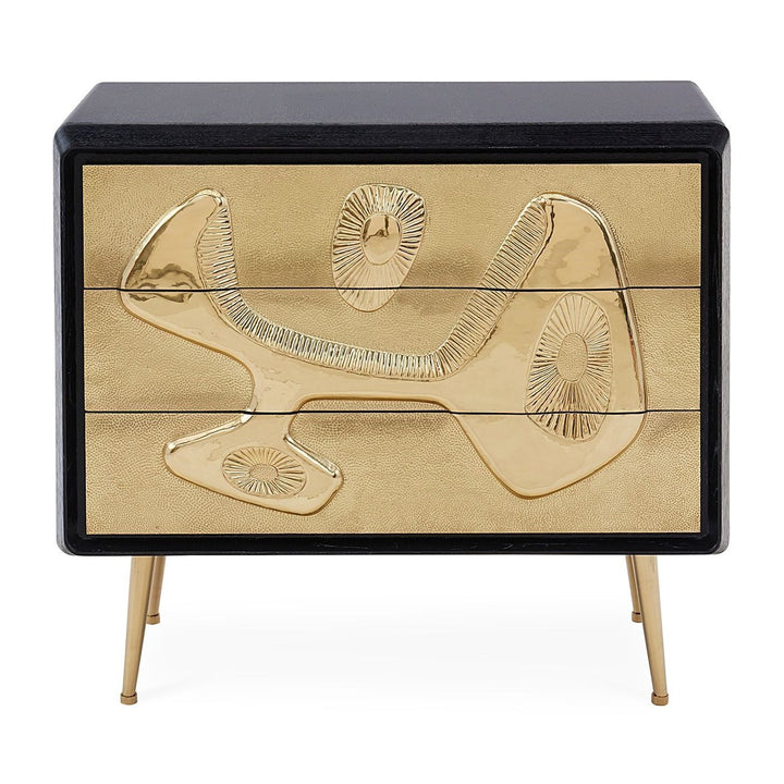 Reform 3 Drawer Chest of Drawers - Brass & Black Design Maven 1