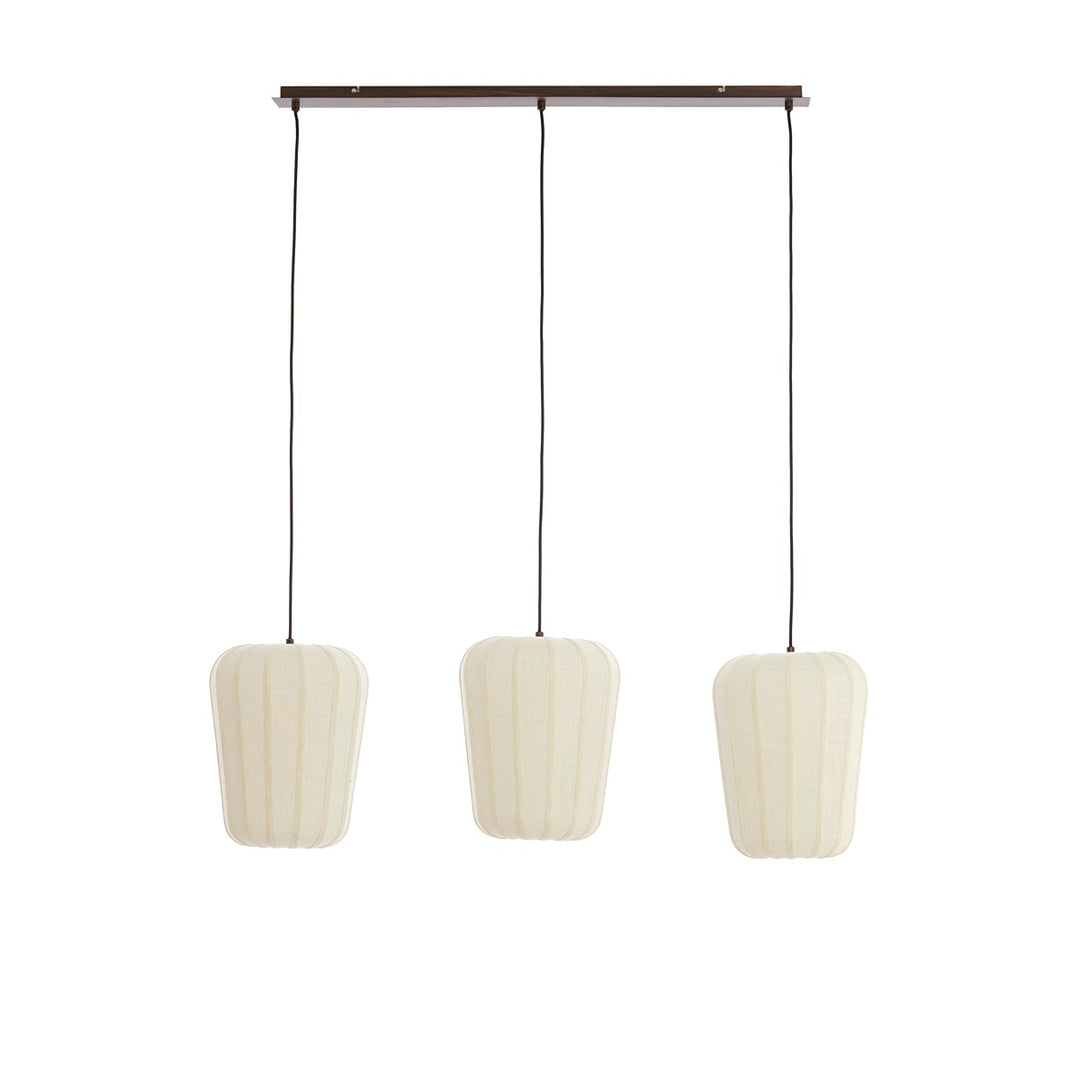 Bibury 3 Light Wooden Pendant Light - White Light & Living 1