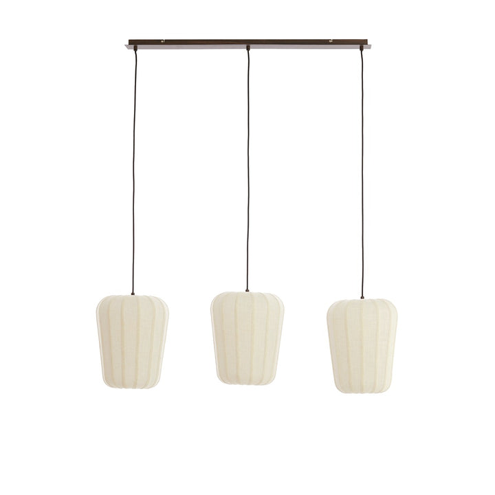 Bibury 3 Light Wooden Pendant Light - White Light & Living 1