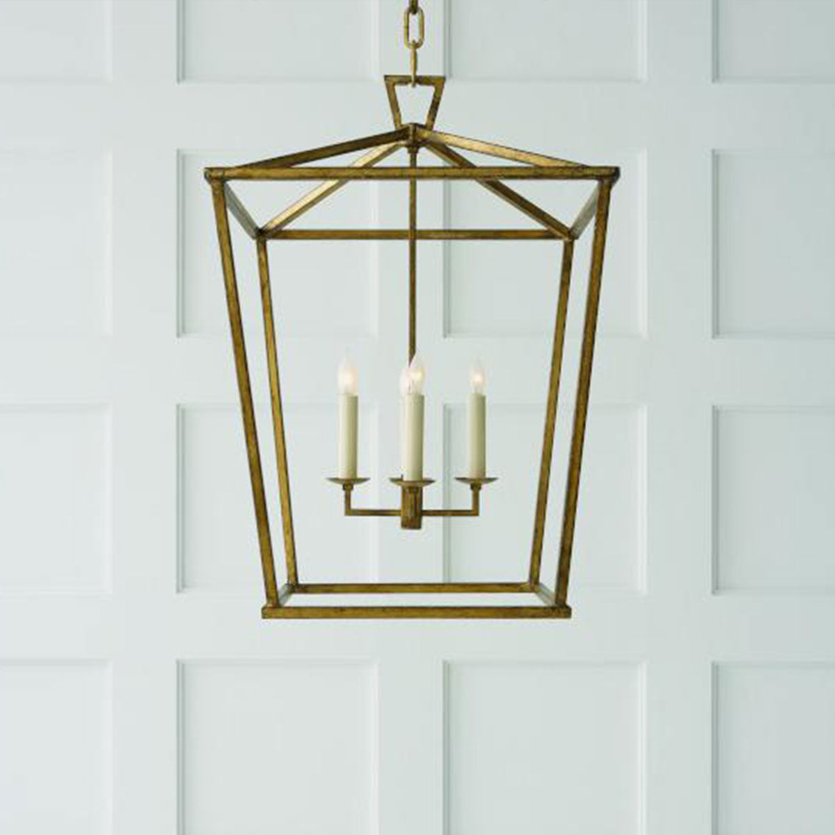 Andrew Martin Darlana Lantern Pendant Light Gilded Iron Small