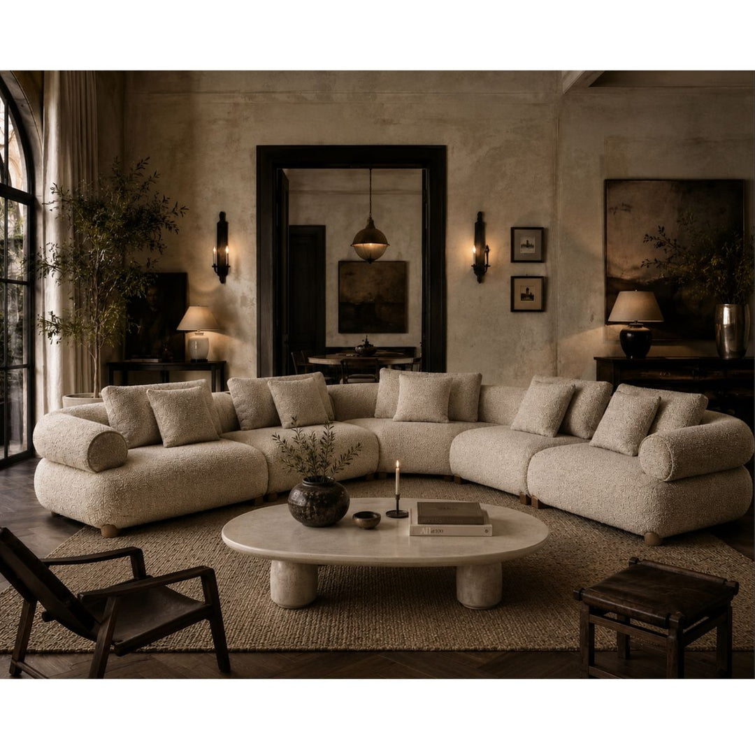 Cotto Modular Sofa Corner - Amalfy Taupe & Middle Brown