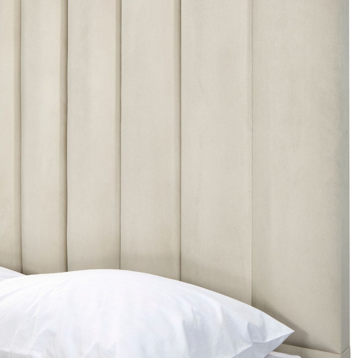 Piper Luxury Panelled Upholstered Bed - Cream