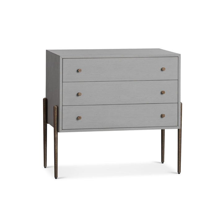 Nella Chest Of Drawer - London Fog & Hammered Dark Bronze