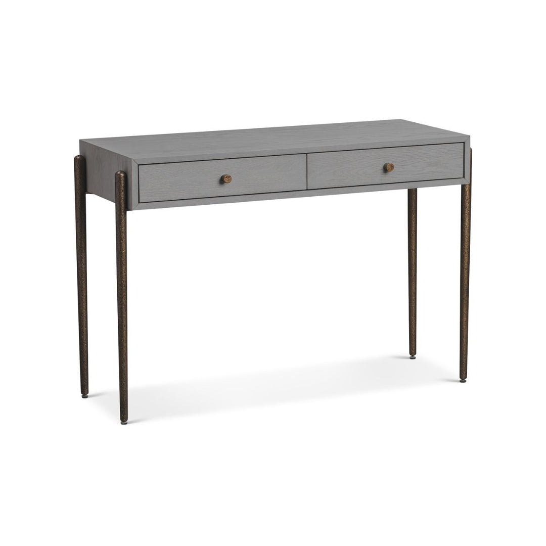 Nella Console Table - London Fog & Hammered Dark Bronze