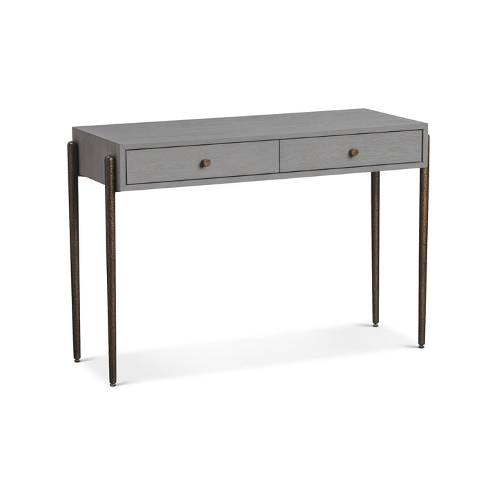Nella Console Table - London Fog & Hammered Dark Bronze