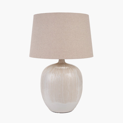 Olivia's Tanya Textured Ceramic Table Lamp in Natural and Cream