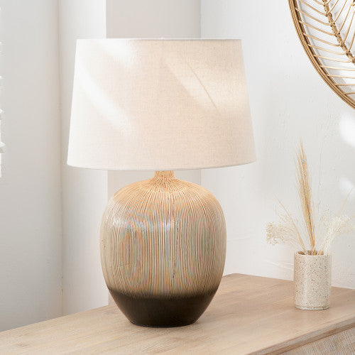  Pacific Lifestyle-Olivia's Tanya Textured Ceramic Table Lamp-Beige 917 