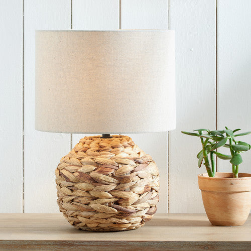 Olivia's Koda Plaited Water Hyacinth Table Lamp in Natural